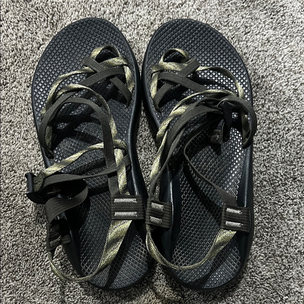 Chaco Black and Olive Sandals